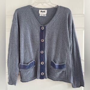 Flax by Angelheart Cotton Blend Knit Button Front Cardigan Boho Slouchy Size S/M